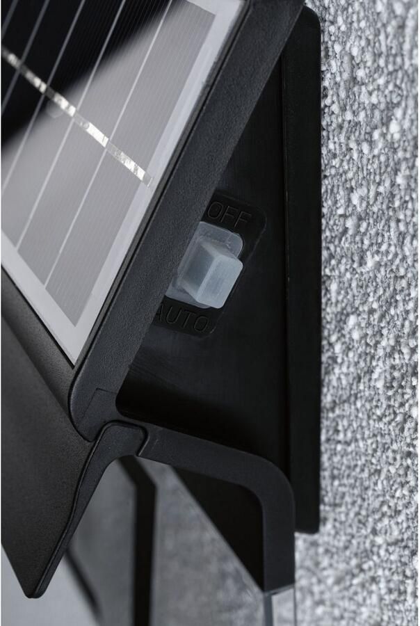 Paulmann Led-wandlamp voor buiten Solar Huisnummerlamp Neda IP44 3000K 14lm Zwart (1 stuk) - Foto 4
