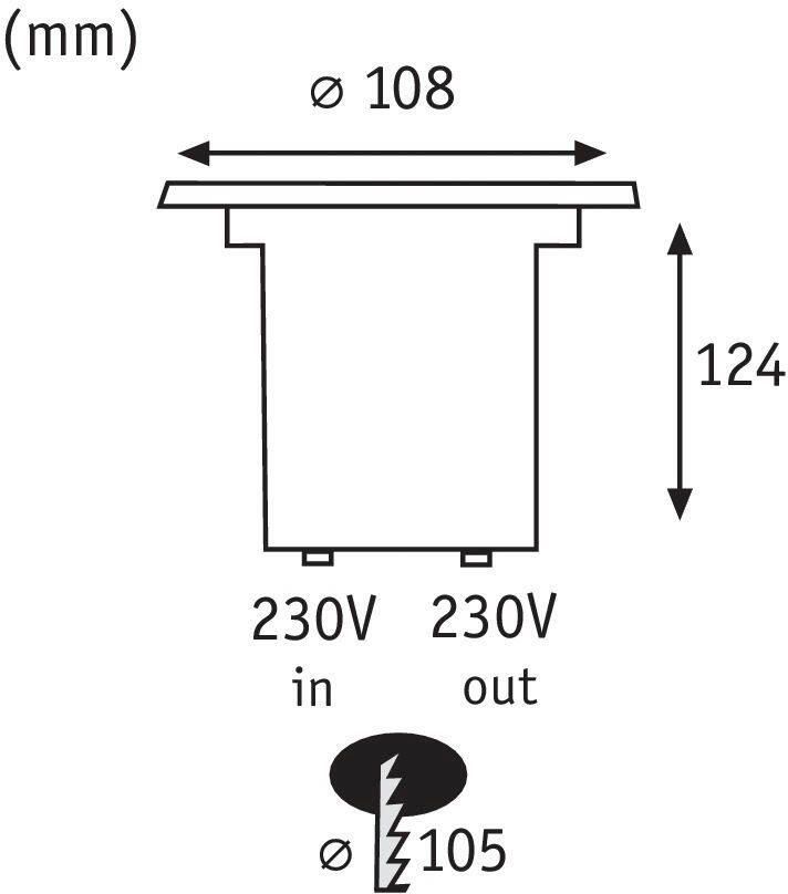 Paulmann Ledinbouwlamp Buiten 230V Bodem IP67 rond GU10 3 5W 140x140mm RVS Metaal (1 stuk) - Foto 3