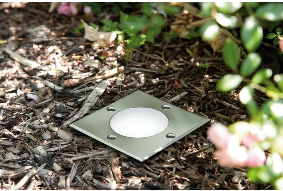 Paulmann Ledinbouwlamp Buiten 230V Bodem IP67 vierkant GU10 3 5W 108x108mm RVS Metaal (1 stuk) - Foto 3