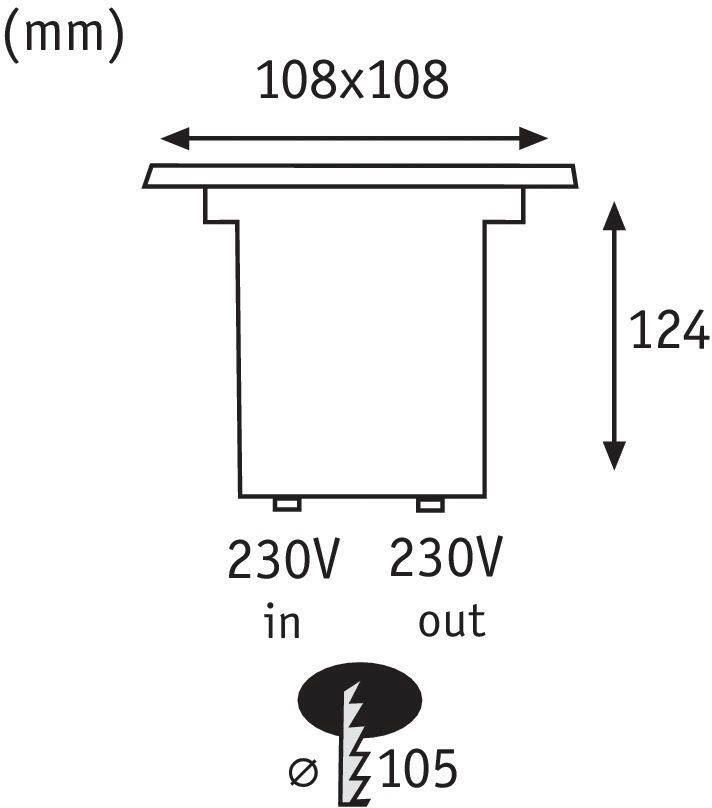 Paulmann Ledinbouwlamp Buiten 230V Bodem IP67 vierkant GU10 3 5W 108x108mm RVS Metaal (1 stuk) - Foto 2