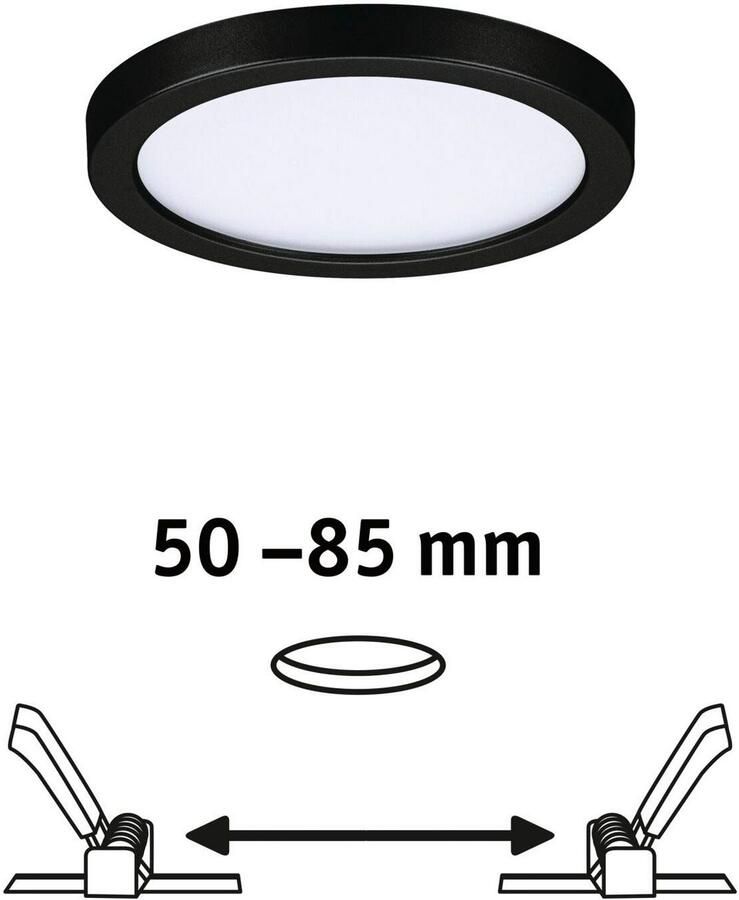 Paulmann Ledinbouwlamp LED Inbouwpaneel Areo VariFit IP44 rond 118mm 4000K Zwart (1 stuk) - Foto 2