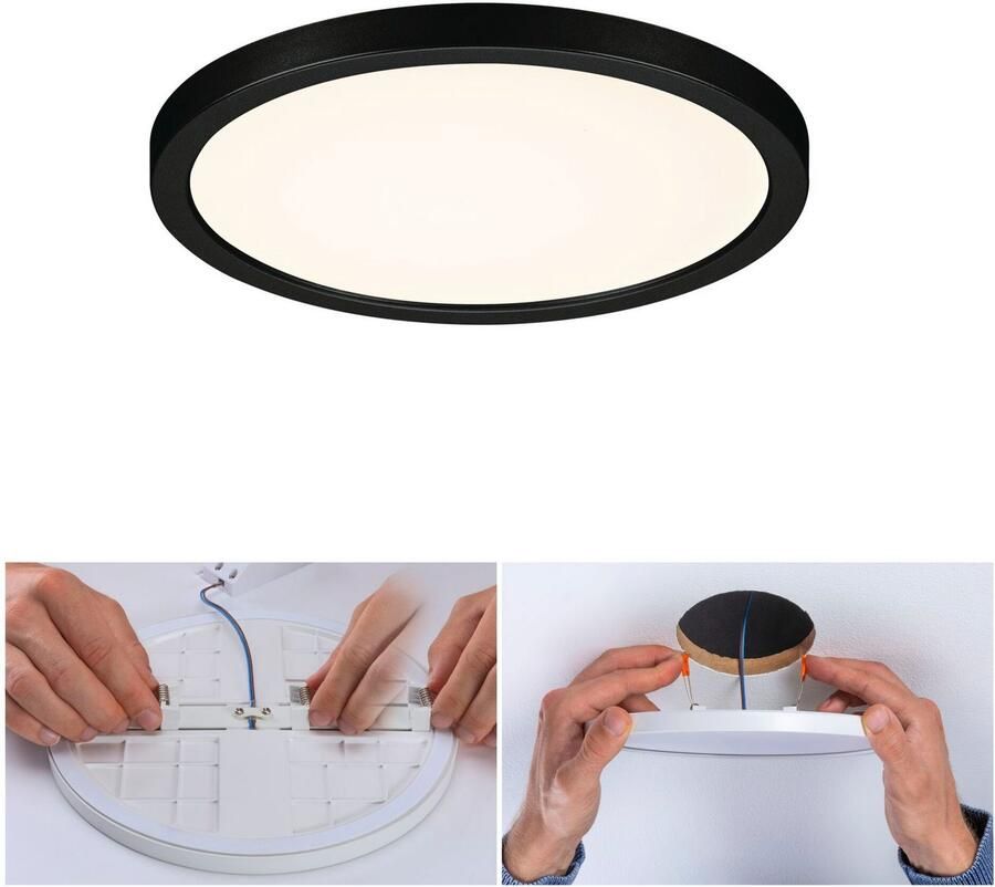 Paulmann Ledinbouwlamp LED Inbouwpaneel Areo VariFit IP44 rond 175mm 3000K Zwart (1 stuk)