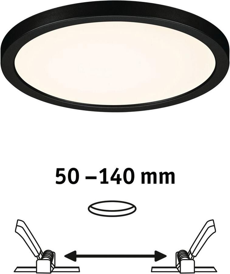 Paulmann Ledinbouwlamp LED Inbouwpaneel Areo VariFit IP44 rond 175mm 3000K Zwart (1 stuk) - Foto 2