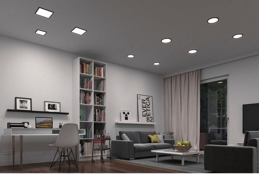 Paulmann Ledinbouwlamp LED Inbouwpaneel VariFit Areo IP44 rond 175mm 4000K Zwart (1 stuk) - Foto 5