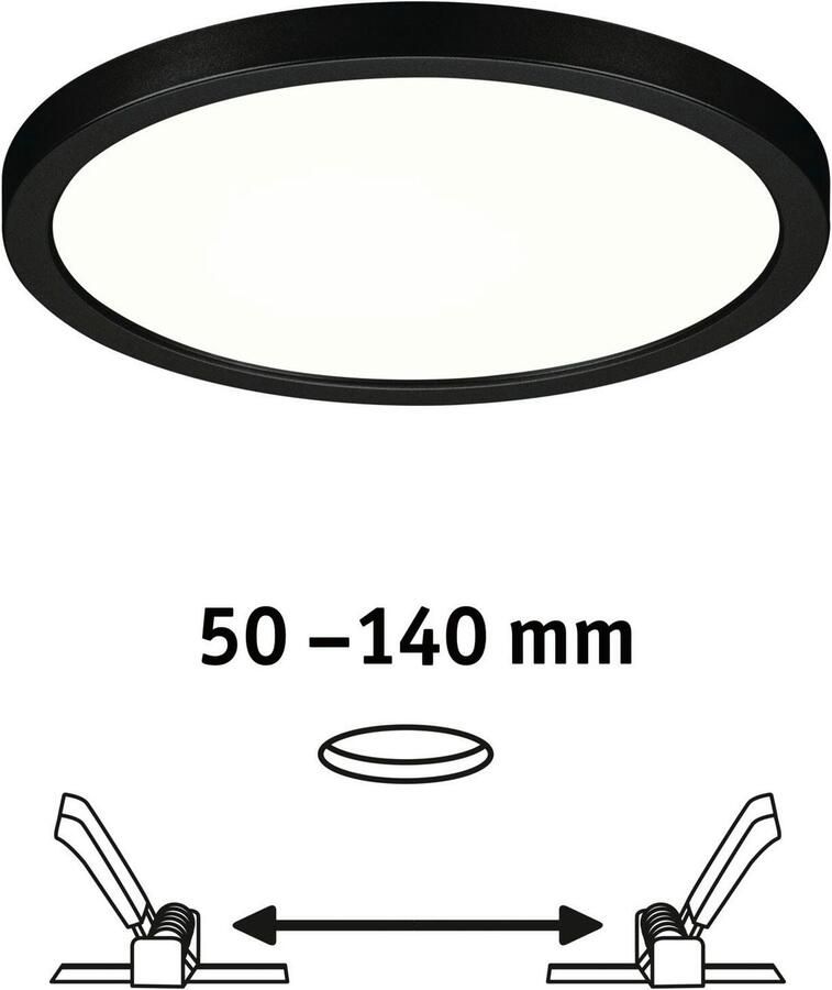 Paulmann Ledinbouwlamp LED Inbouwpaneel VariFit Areo IP44 rond 175mm 4000K Zwart (1 stuk) - Foto 2
