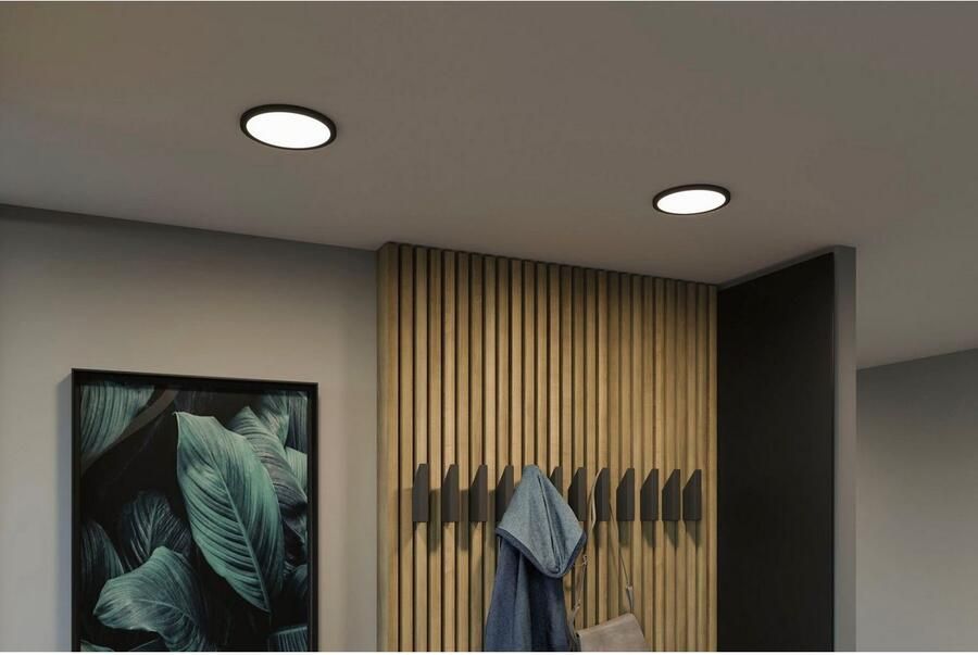 Paulmann Ledinbouwlamp LED Inbouwpaneel Areo VariFit IP44 rond 175mm 3000K Zwart dimbaar (1 stuk) - Foto 7