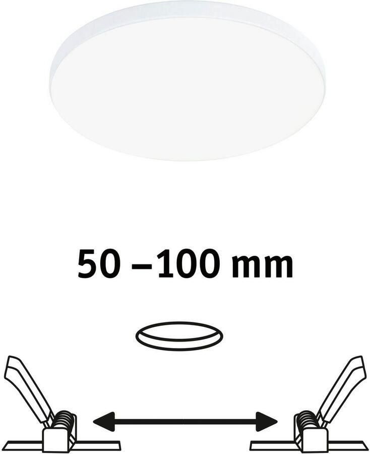 Paulmann Ledinbouwlamp LED Inbouwpaneel Veluna VariFit Edge IP44 rond 120mm 650lm 4000K Wit (1 stuk)
