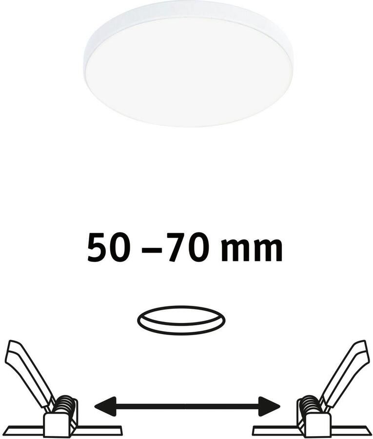 Paulmann Ledinbouwlamp LED Inbouwpaneel Veluna VariFit Edge IP44 rond 90mm 500lm 4000K Wit (1 stuk) - Foto 2