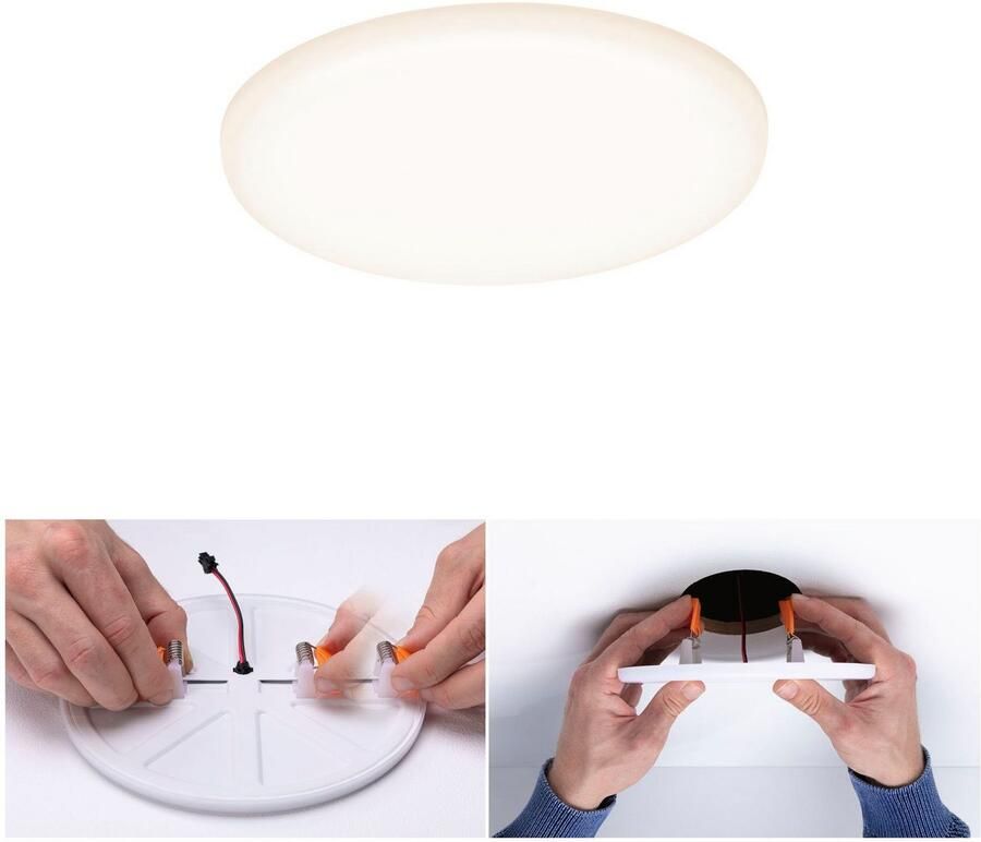 Paulmann Ledinbouwlamp LED Inbouwpaneel Veluna VariFit IP44 rond 125mm 8 5W 3.000K Satin (1 stuk) - Foto 2