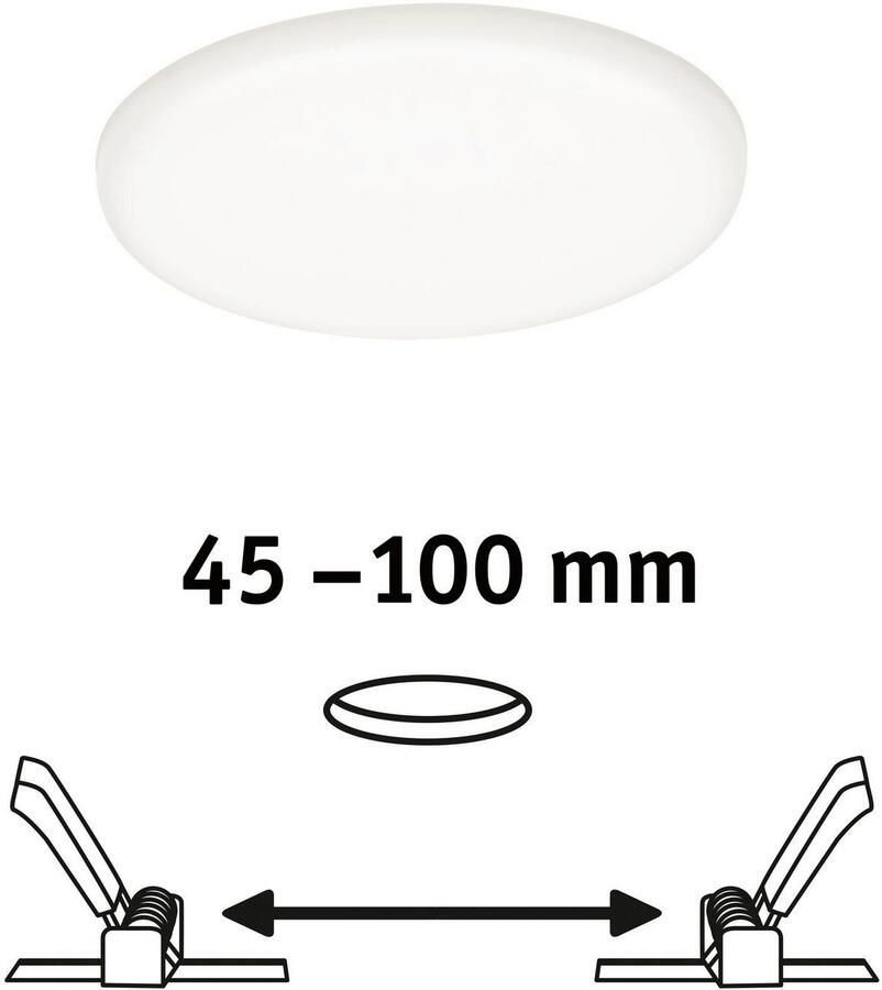 Paulmann Ledinbouwlamp LED Inbouwpaneel Veluna VariFit IP44 rond 125mm 8 5W 4.000K Satin (1 stuk) - Foto 2