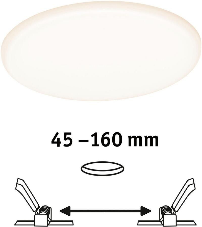 Paulmann Ledinbouwlamp LED Inbouwpaneel Veluna VariFit IP44 rond 185mm 17W 3.000K Satin (1 stuk) - Foto 4