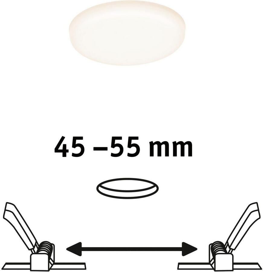 Paulmann Ledinbouwlamp LED Inbouwpaneel Veluna VariFit IP44 rond 75mm 4 5W 3.000K Satin (1 stuk)