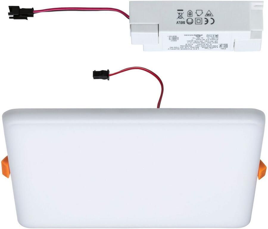 Paulmann Ledinbouwlamp LED Inbouwpaneel Veluna VariFit IP44 vierkant 185x185mm 17 5W 4.000K Satin (1 stuk) - Foto 5