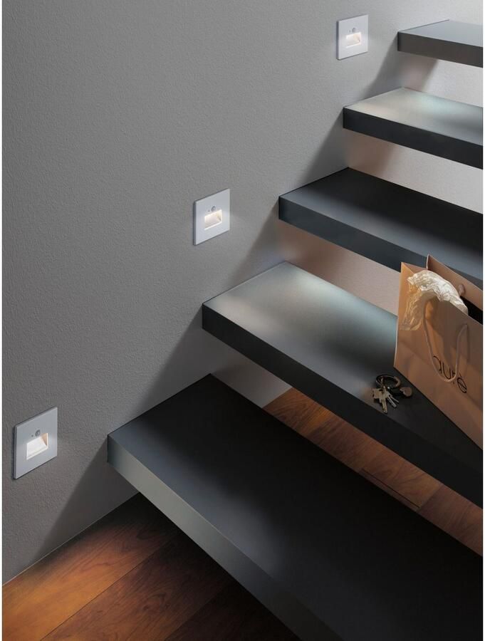 Paulmann LED-wandinbouwlamp Edge Quadro hoekig 80x42mm 1 2W 25lm 230V 2700K Wit mat - Foto 4