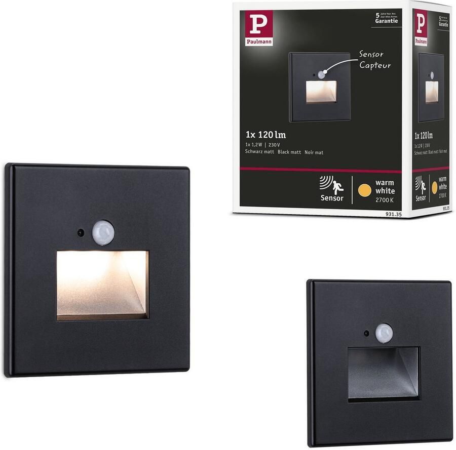 Paulmann Ledinbouwlamp LED wandinbouwlamp Edge Quadro 1 2W 25lm 230V 2700K (1 stuk)