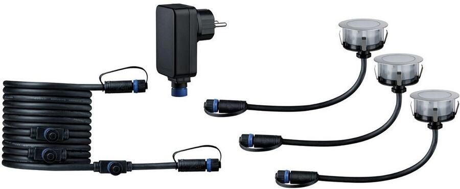 Paulmann Ledinbouwlamp Plug & Shine Vloer Basisset IP67 2200K 3x2W 21VA zilverkleur (3 stuks) - Foto 9