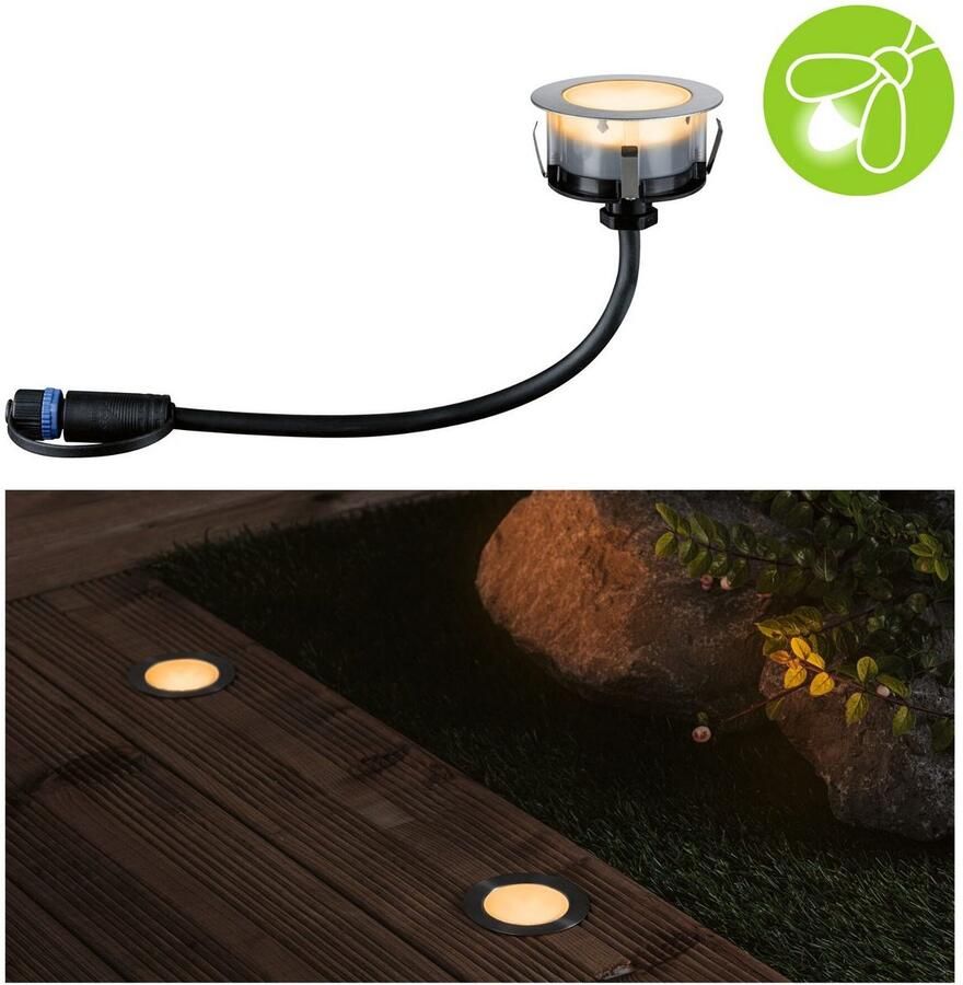 Paulmann Ledinbouwlamp Plug & Shine Vloer Enkel lamp IP67 2200K 2W zilverkleur (1 stuk)