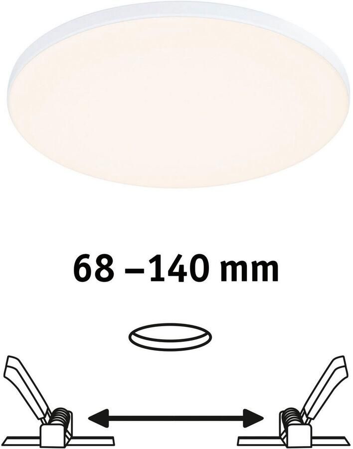 Paulmann Ledinbouwlamp LED Inbouwpaneel Veluna VariFit Edge IP44 rond 160mm 1100lm 3000K Wit (1 stuk) - Foto 2