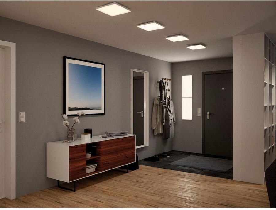 Paulmann Ledinbouwlamp LED Inbouwpaneel Veluna VariFit IP44 vierkant 125x125mm 8 5W 4.000K Satin (1 stuk) - Foto 7