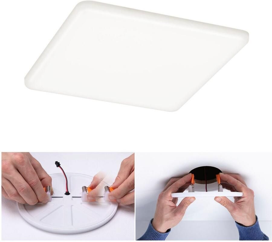 Paulmann Ledinbouwlamp LED Inbouwpaneel Veluna VariFit IP44 vierkant 185x185mm 17 5W 4.000K Satin (1 stuk) - Foto 4