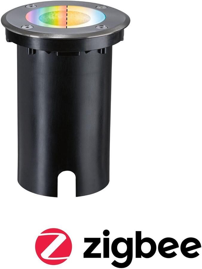 Paulmann Ledinbouwlamp Vloer IP67 rond 110mm RGBW+ 4 9W 300lm 230V Geborsteld ijzer Aluminium (1 stuk) - Foto 5