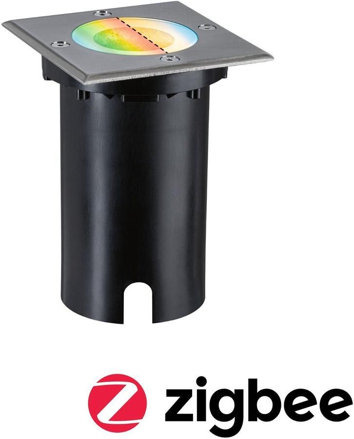 Paulmann Ledinbouwlamp Vloer vierkant 110x110mm RGBW+ 4 9W 300lm 230V Geborsteld ijzer Aluminium (1 stuk) - Foto 5