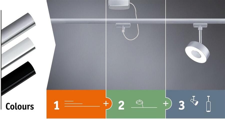 Paulmann Railsysteem-lampen URail rail spot Hildor 850lm 15W 4000K 230V Chroom mat - Foto 7