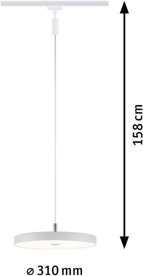 Paulmann Railsysteem-lampen URail Hanglamp Hildor 850lm 15W 3000K 230V Chroom mat - Foto 7