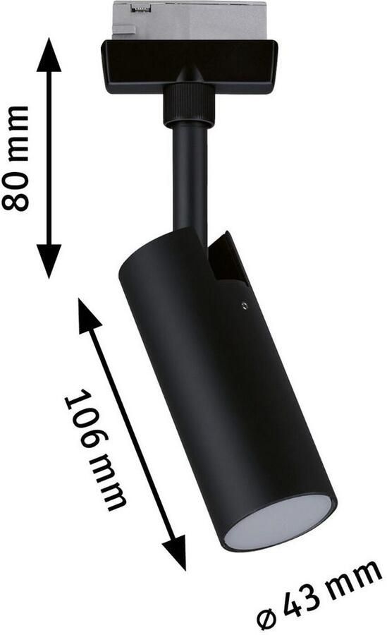 Paulmann Railsysteem-lampen URail rail spot Tubo Enkelspot 166lm 4 5W 3000K 230V Zwart mat (1-delig) - Foto 5