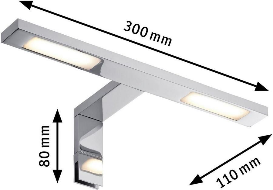 Paulmann Spiegellamp LED Galeria Spiegel- en Opberglicht Double Hook 2x3 2W Chroom (1 stuk) - Foto 5