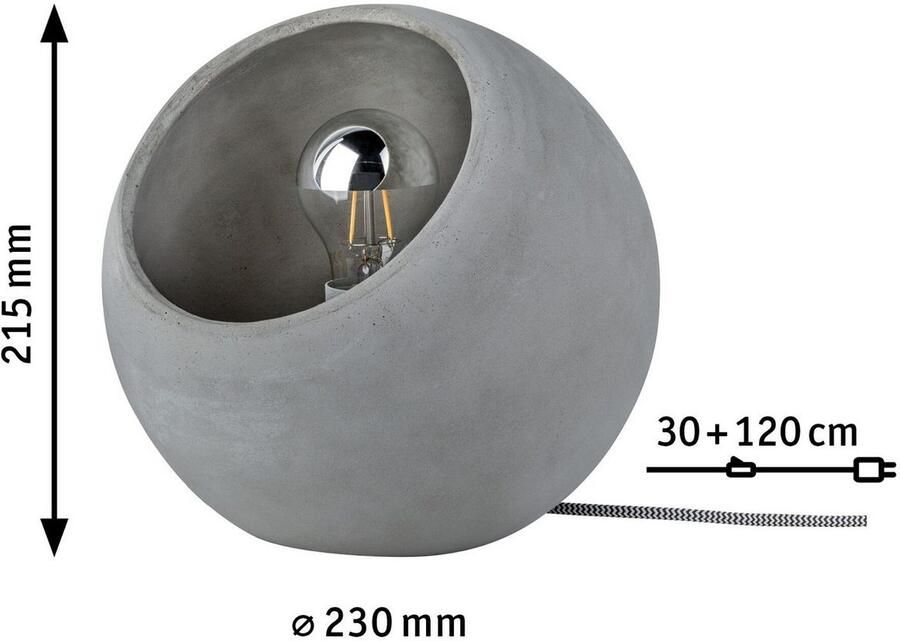 Paulmann Tafellamp Neordic Ingram max.1x20W E27 Grijs 230V Beton (1 stuk) - Foto 4