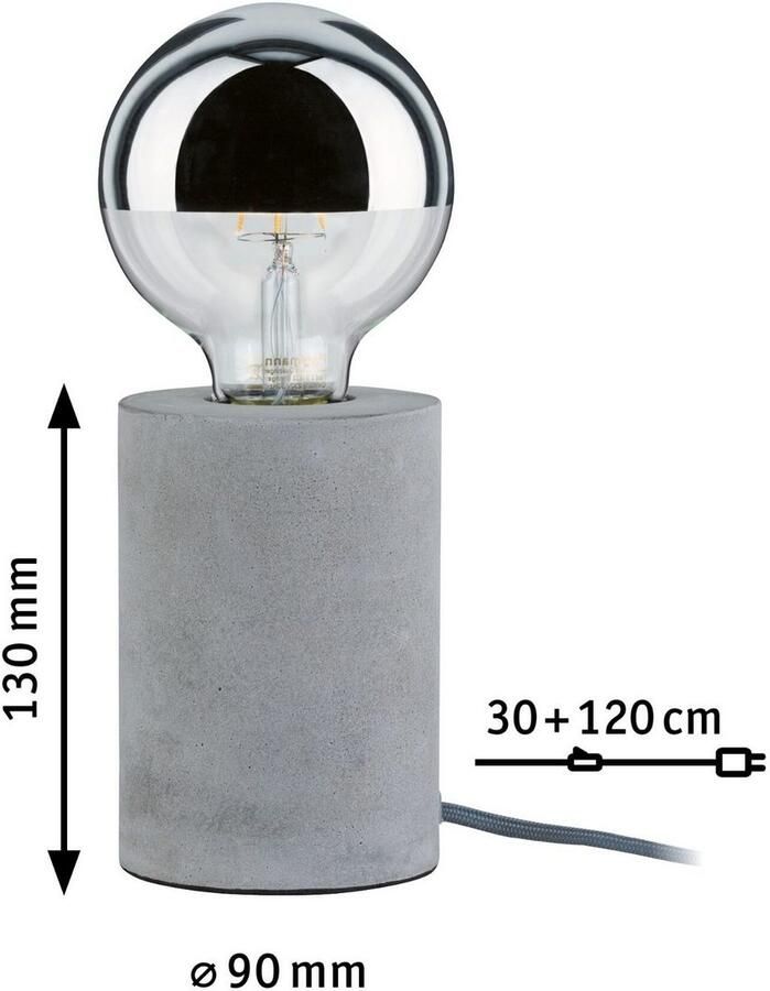 Paulmann Tafellamp Neordic Mik rond max.1x20W E27 Grijs 230V Beton (1 stuk) - Foto 3