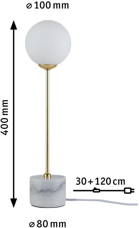 Paulmann Tafellamp Neordic Moa max.1x10W G9 Wit Goudkleur mat 230V Glas Marmel Metaal (1 stuk) - Foto 5