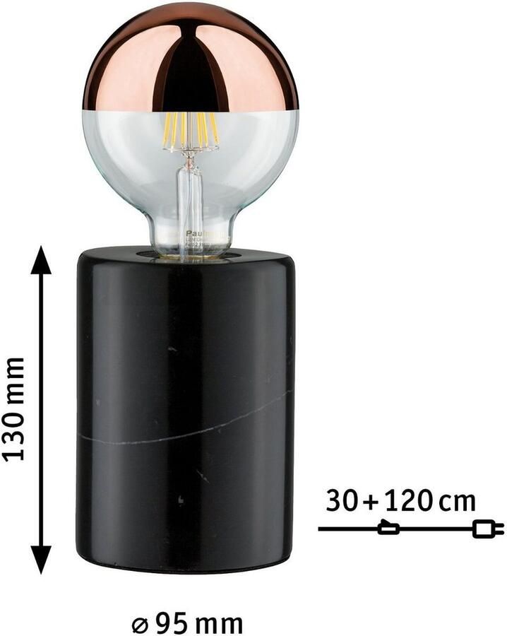 Paulmann Tafellamp Neordic Nordin max.1x20W E27 Zwart 230V Marmer (1 stuk) - Foto 3