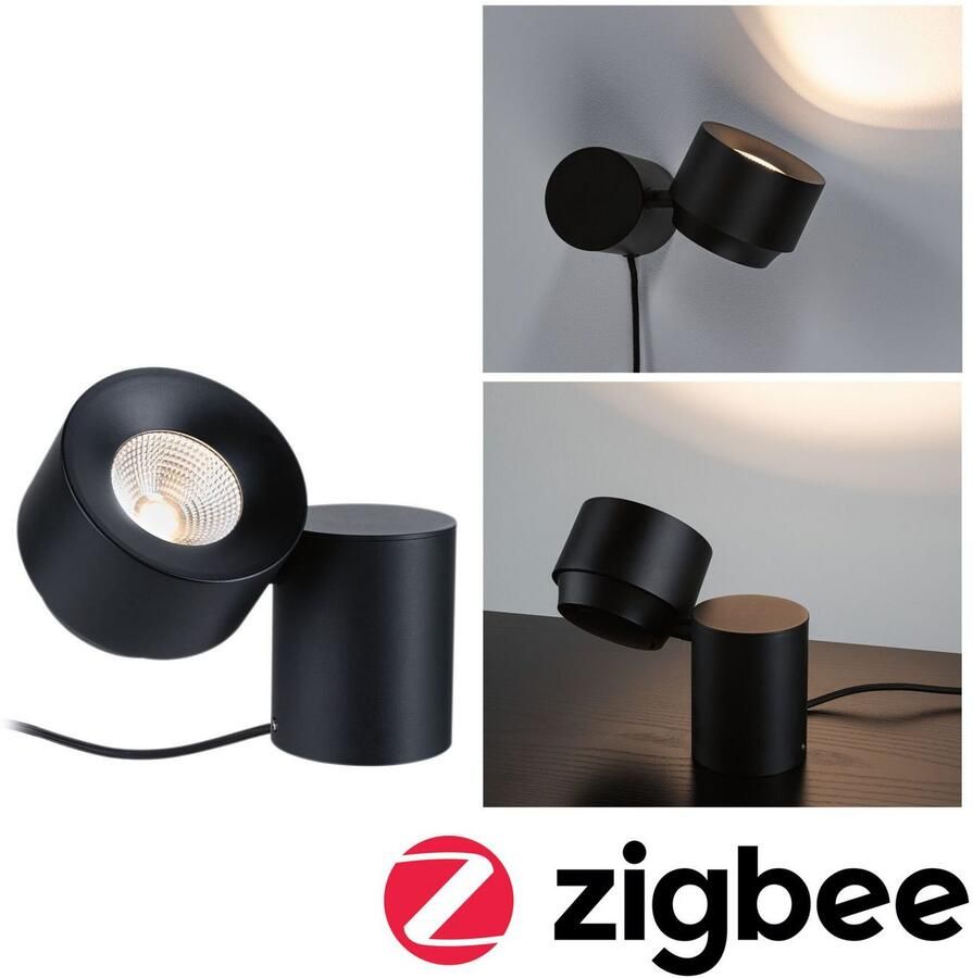 Paulmann Tafellamp Puric Pane LED dimbaar zwart grijs metaal (1 stuk)