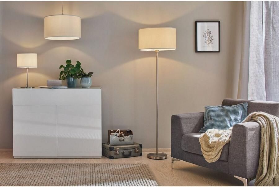 Paulmann Tafellamp Tessa max.1x40W E14 Crème Geborsteld ijzer 230V Metaal Stof (1 stuk) - Foto 4