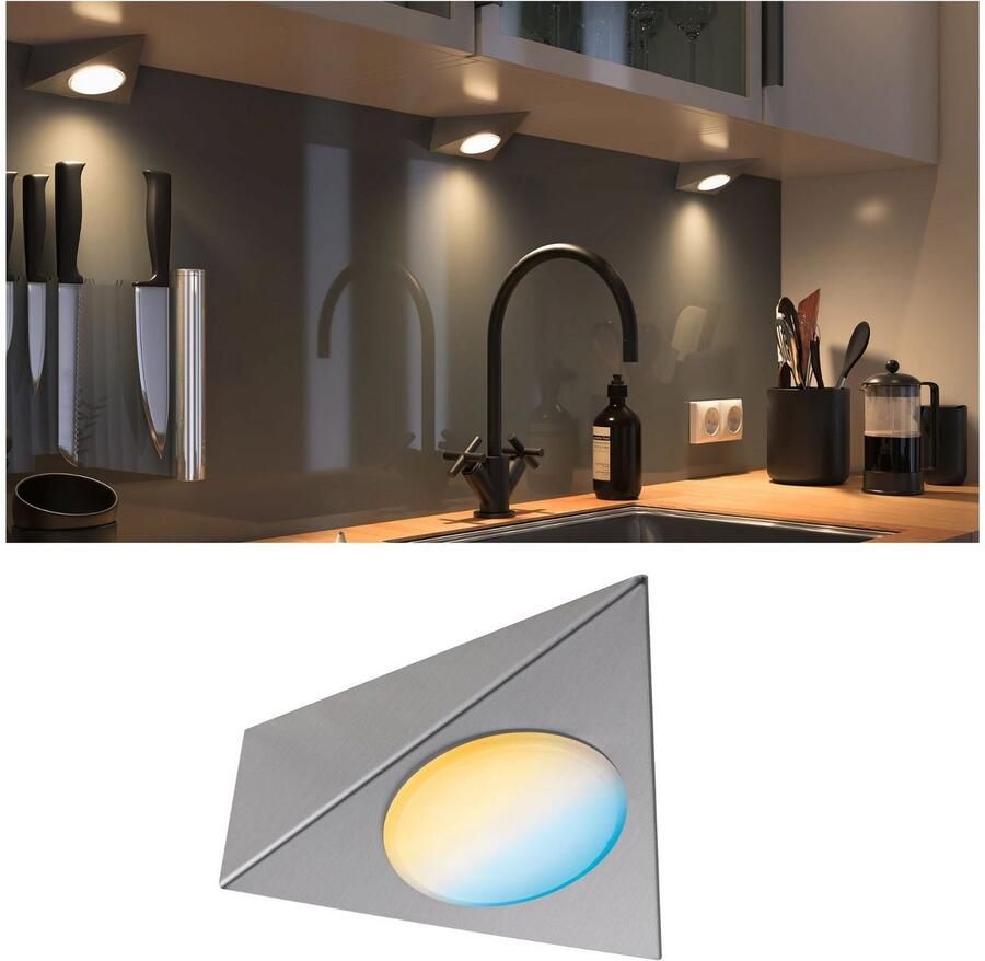 Paulmann Verlichting voor onderkast Clever Connect Spot Trigo 2 1W 2700-6500K 12V nikkel geborsteld metaal (1 stuk)