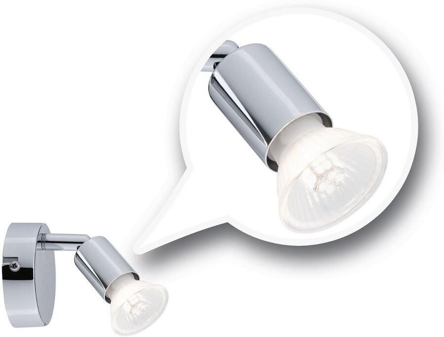 Paulmann Wandlamp Carolina Spotlight IP44 max. 1x10W chroom 230V metaal GU 10 (1 stuk) - Foto 2