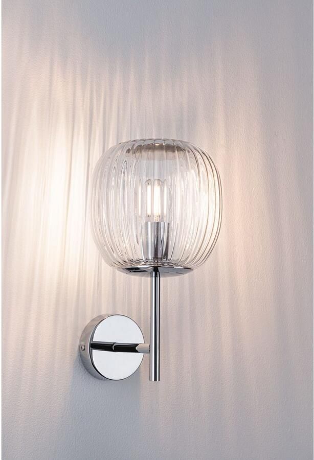 Paulmann Wandlamp Ruya IP44 E14 230V max. 20W Glas Chroom (1 stuk)