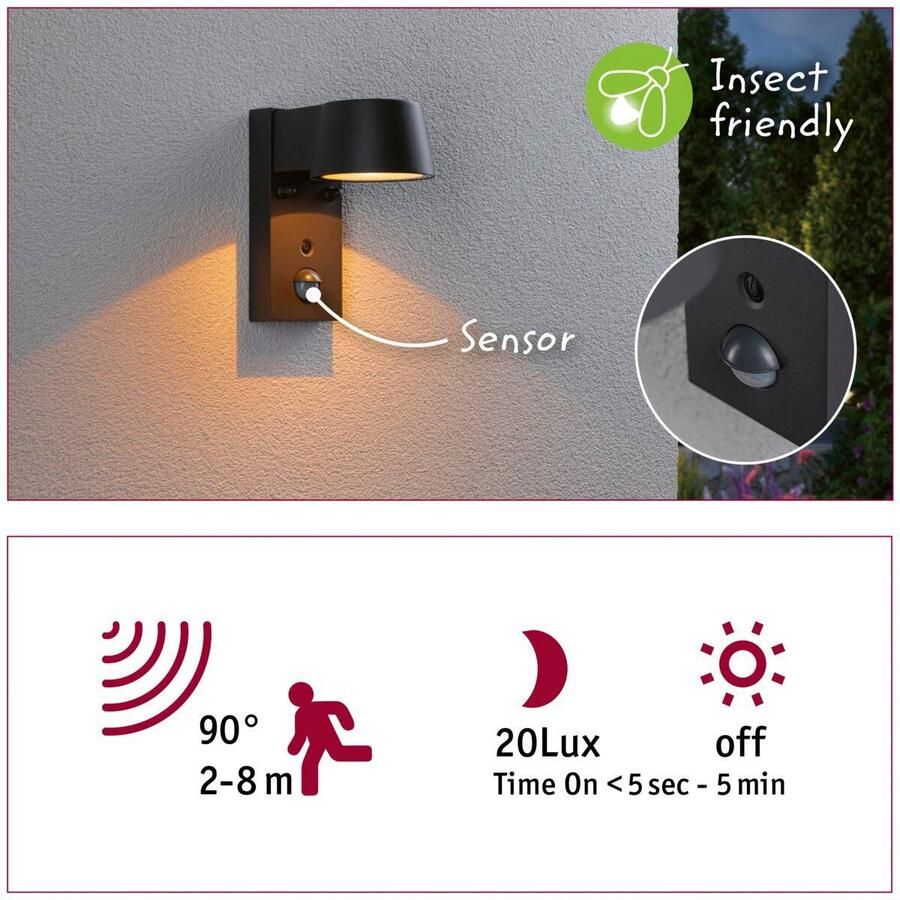 Paulmann Wandlamp voor buiten Capea insectvriendelijk (1 stuk)