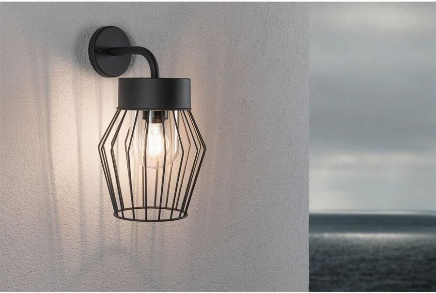 Paulmann Wandlamp voor buiten Lanka IP44 205x237mm max. 40W 230V Antraciet Aluminium (1 stuk) - Foto 4