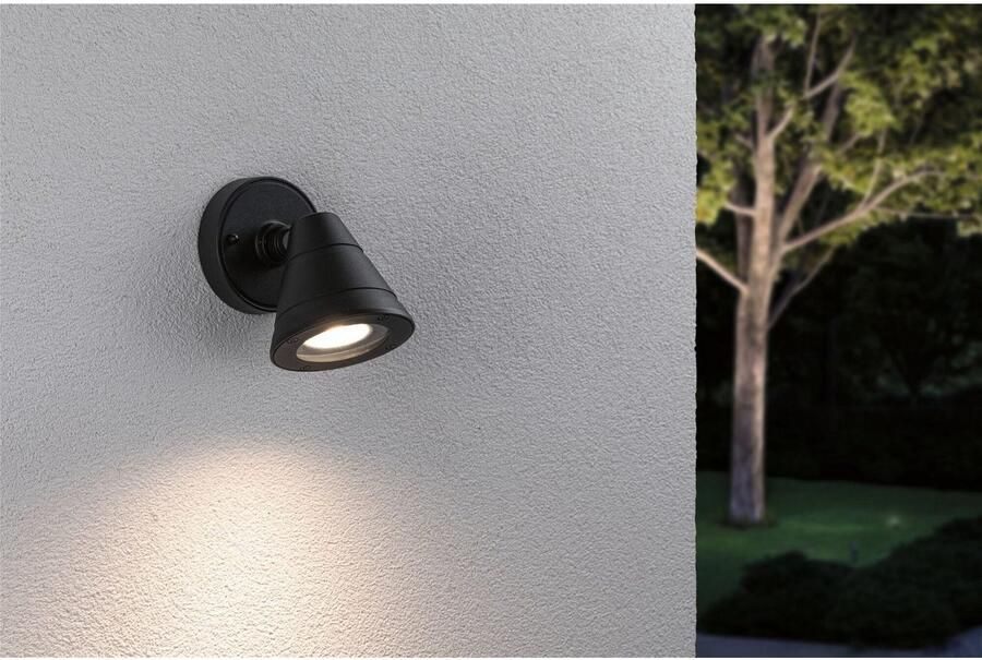 Paulmann Wandlamp voor buiten Trian IP44 rond 100x125mm max. 35W 230V antraciet aluminium (1 stuk) - Foto 5