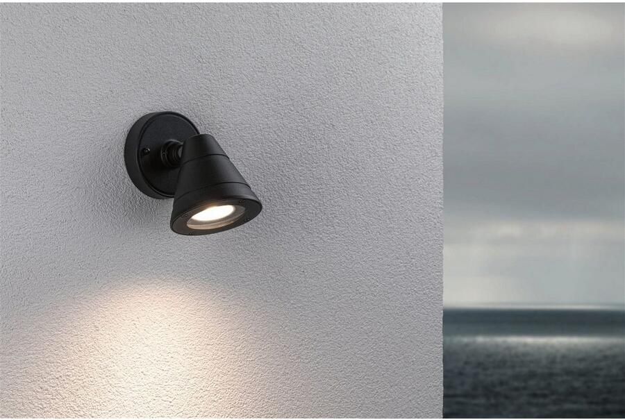 Paulmann Wandlamp voor buiten Trian IP44 rond 100x125mm max. 35W 230V antraciet aluminium (1 stuk) - Foto 6