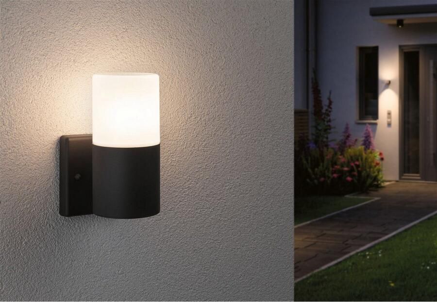 Paulmann Wandlamp voor buiten Tubs IP44 rond 105x123mm max. 15W 230V Grijs mat Metaal Kunststof (1 stuk) - Foto 2