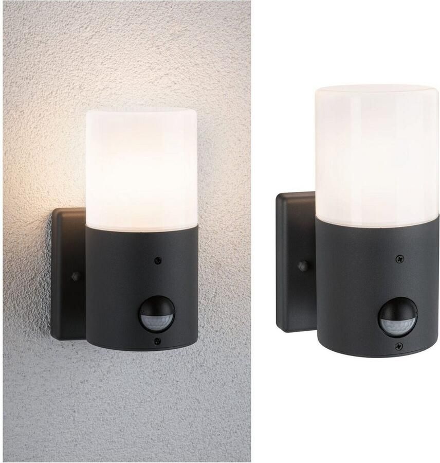 Paulmann Wandlamp voor buiten Tubs IP44 rond 105x130mm max. 15W 230V Grijs mat Metaal Kunststof (1 stuk)