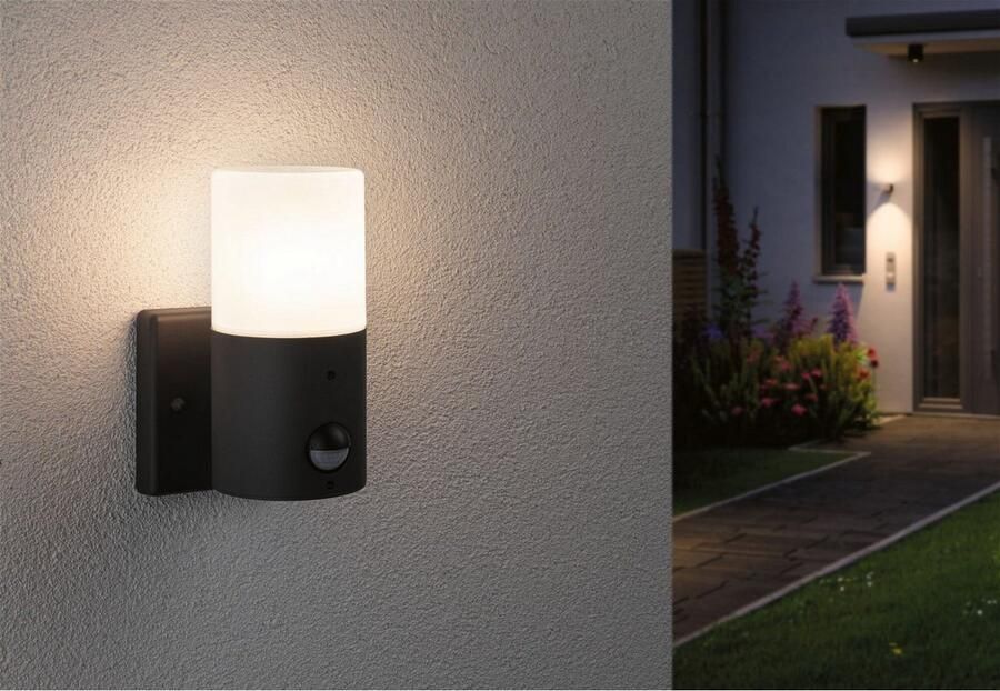 Paulmann Wandlamp voor buiten Tubs IP44 rond 105x130mm max. 15W 230V Grijs mat Metaal Kunststof (1 stuk) - Foto 2