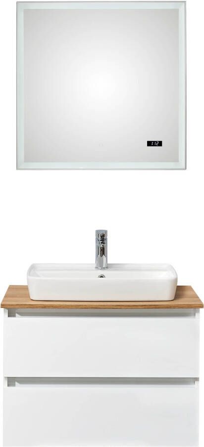 Saphir Badkamerserie Quickset 360 2-delig keramieken opzetwasbak met led-spiegel (4-delig) - Foto 11