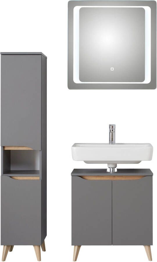 Saphir Badkamerserie Quickset 3-delig wastafelonderkast met led-spiegel met halfhoge kast inclusief deurdemper 4 deuren 1 nis badkameraccessoireset (3-delig) - Foto 18