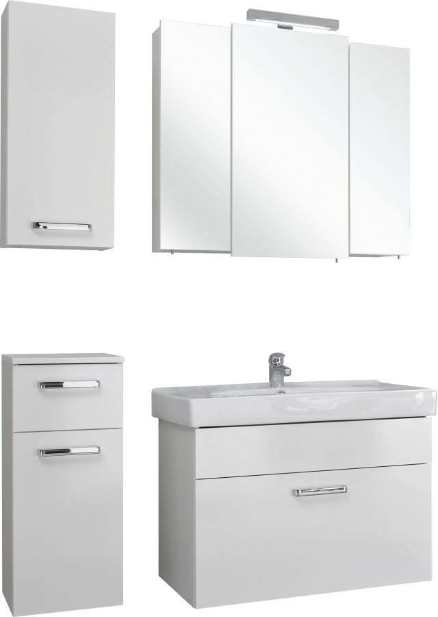 Saphir Badkamerserie Quickset 4-delig keramieken wastafelonderkast met led-spiegelkast (5-delig) - Foto 9