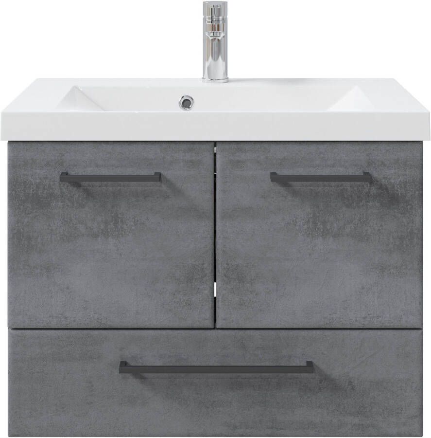 Saphir Badkamerserie Quickset 945 mineraalmarmeren wastafel met onderkast 74 cm breed Wastafelmeubel 2 deuren 1 lade inclusief deurdemper wastafelonderkast set (1 stuk) - Foto 11